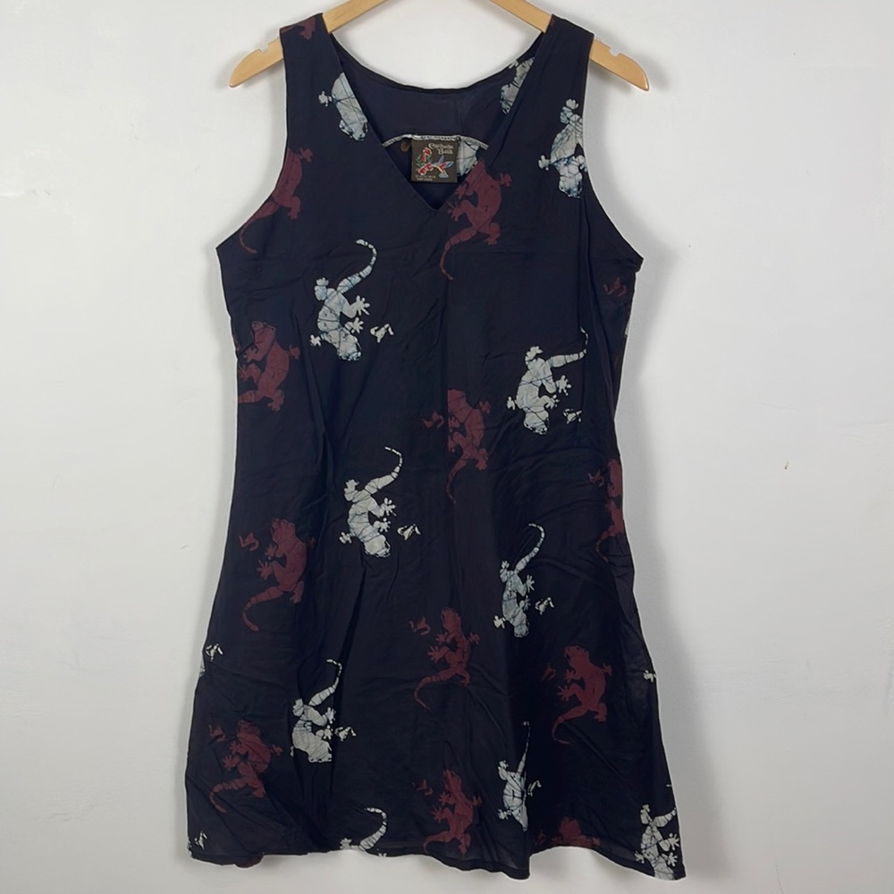 Caribelle Batik Cotton Lizard Print Dress - XL